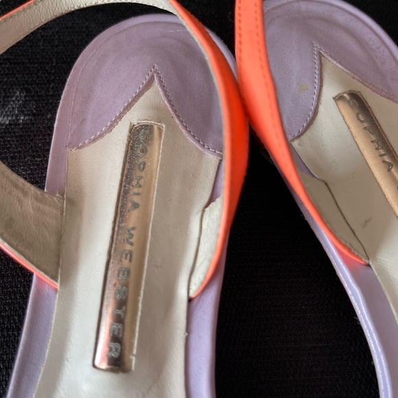 Sophia Webster Coral & Lilac Slingback shoe size 38 - Picture 3 of 6